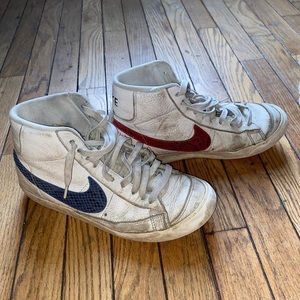 Nike Blazers red and blue snakeskin